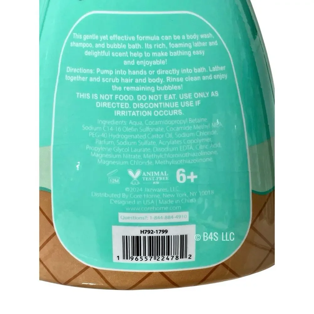 Squishmallows 3-in-1 Foaming Body Wash Ice Cream Scent 16.9oz Kids